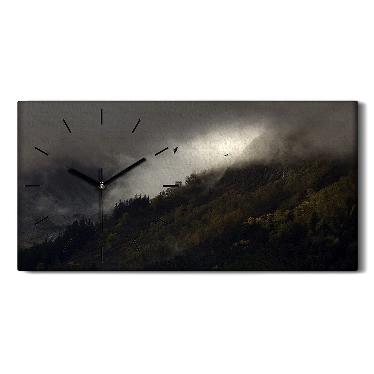 Horloge sur toile silencieuse 60x30cm pour une décoration de chambre sans tic-tac gênant