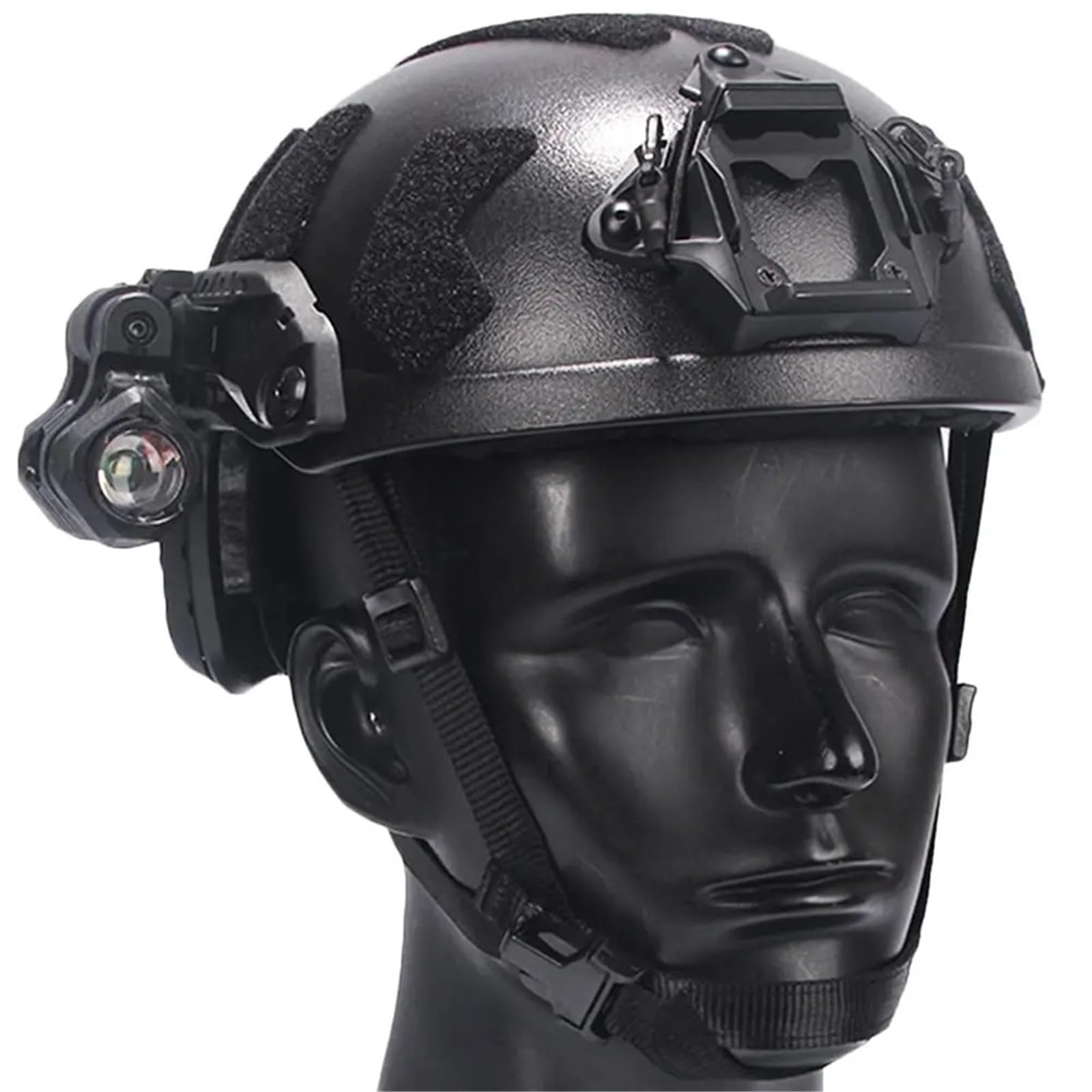 Casque Airsoft épaissi 6mm Fast avec mini lampe de casque et lunettes de tir de précision