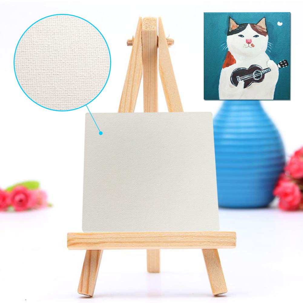 Tela da Dipingere 30x23cm con Telaio e Supporto in Legno Tele Pittura