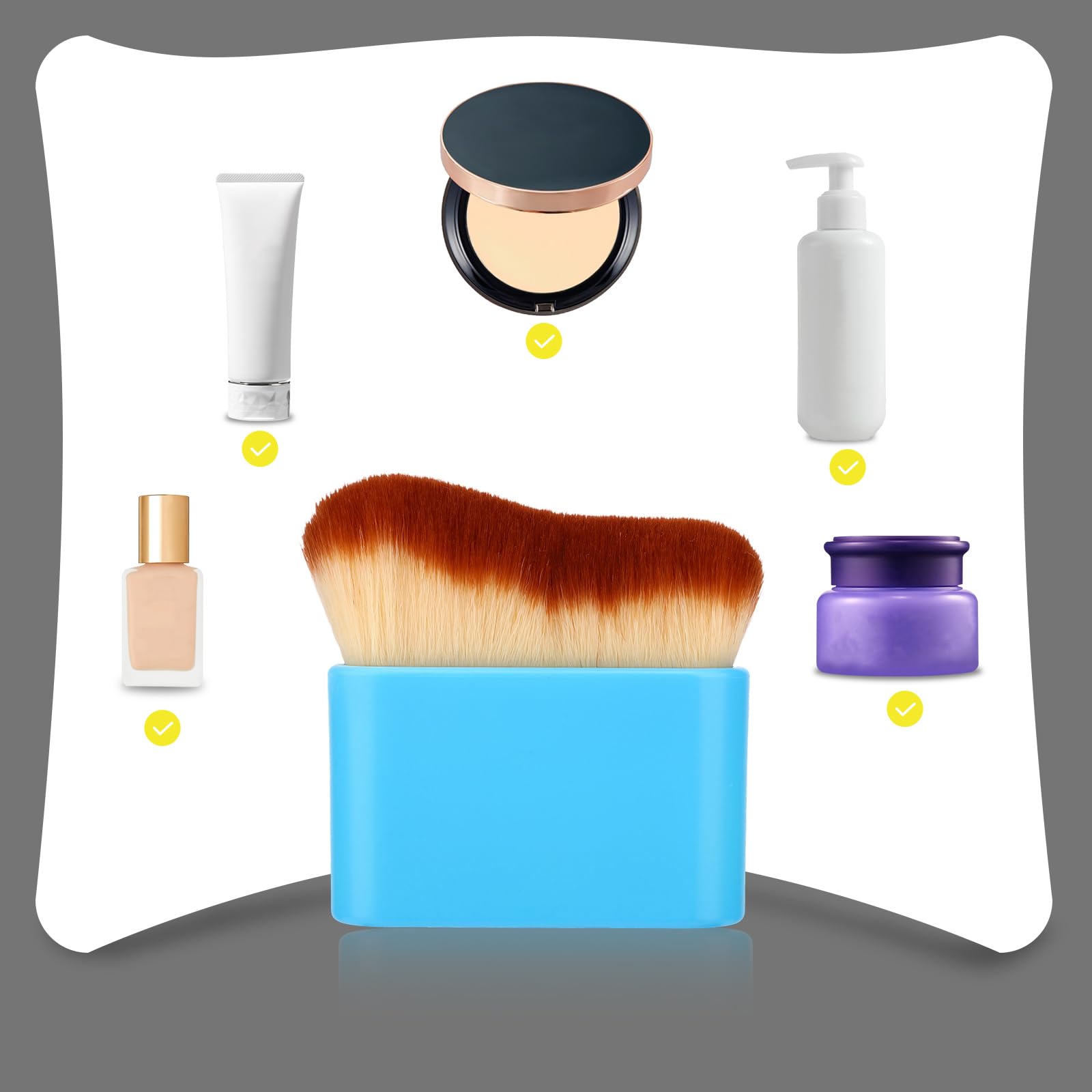 NQEUEPN Pennello per Autoabbronzanti, Applicatore Autoabbronzante Fondotinta Pennello per Trucco Corpo for Viso Schiena Gambe (Blu)