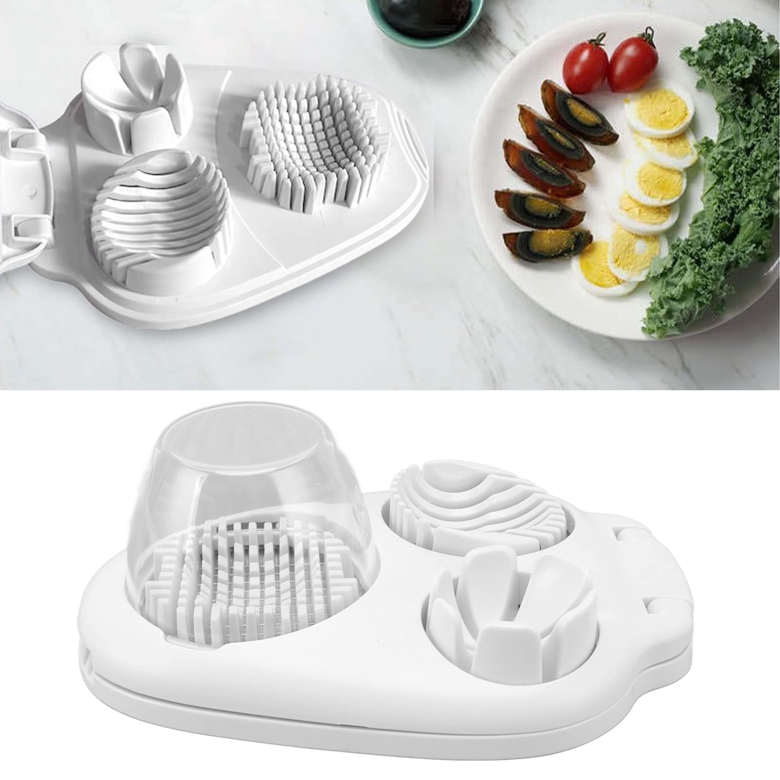 Egg Cube Cutter, 3 Cutting Modes, Hard Boiled Egg Cutter, Kitchen Cutter for Decoration, Salad,