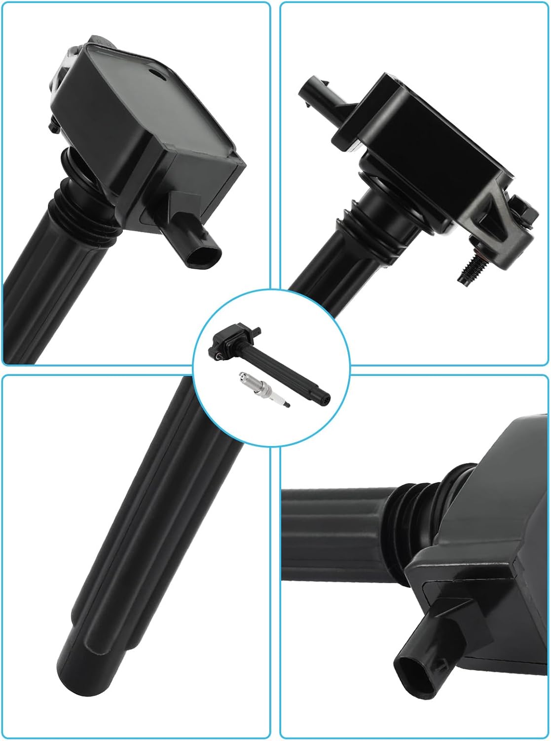 Set Of 4 UF751 Ignition Coil Pack & Iridium Spark Plugs (2.4L Only) 2013-2020 For Jeep Cherokee Compass Renegade,For Chrysler 200,For Dodge Dart,For Fiat 500X,Replace # U5364 68242286AB UF754