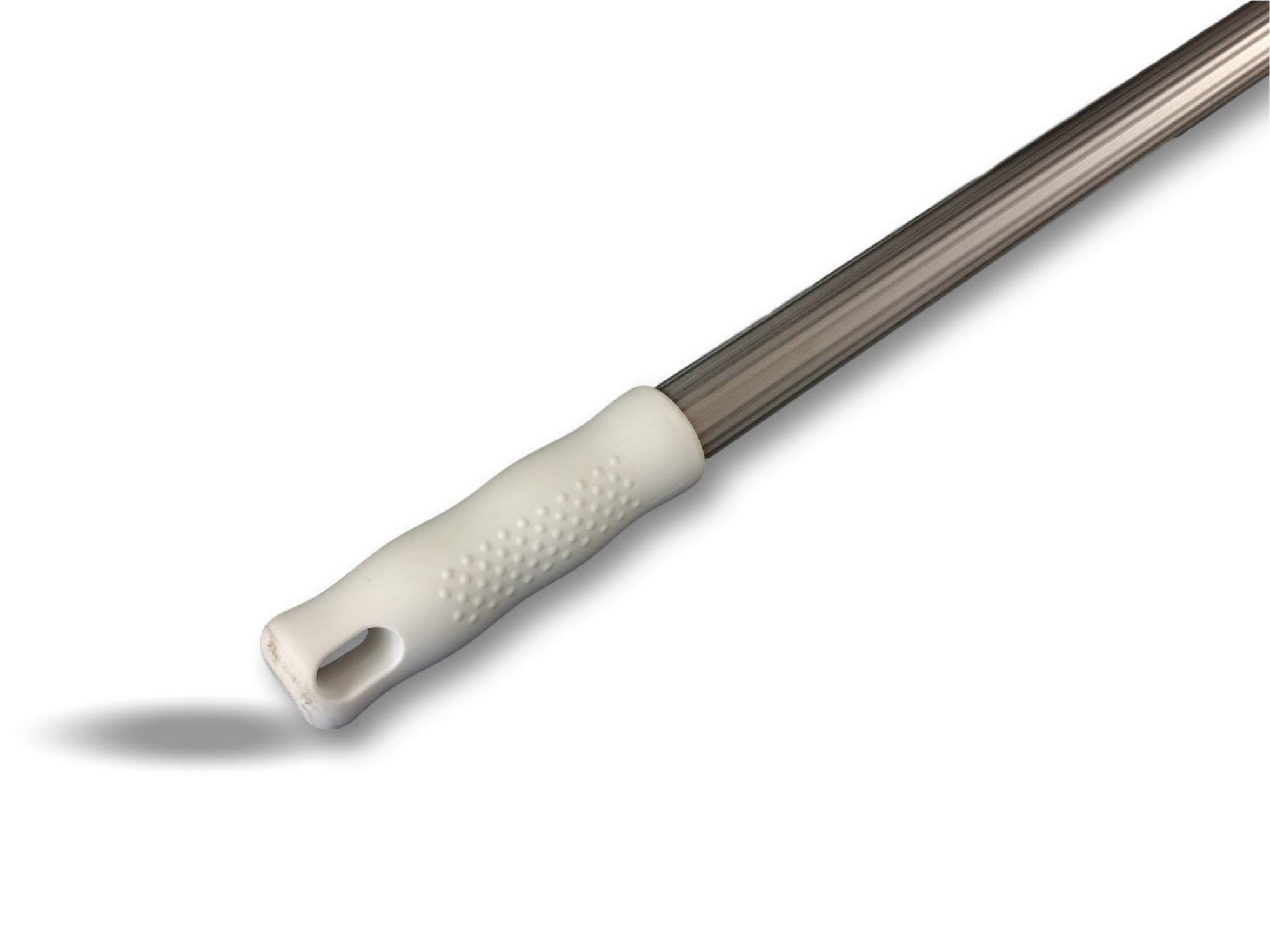Manche télescopique professionnel | 3 fois 1,20 m | Aluminium anodisé | Pas de vis plastique standard | œillet d'accrochage | Balai raclot tête-de-loup brosse ménage piscine | Kibros 104637
