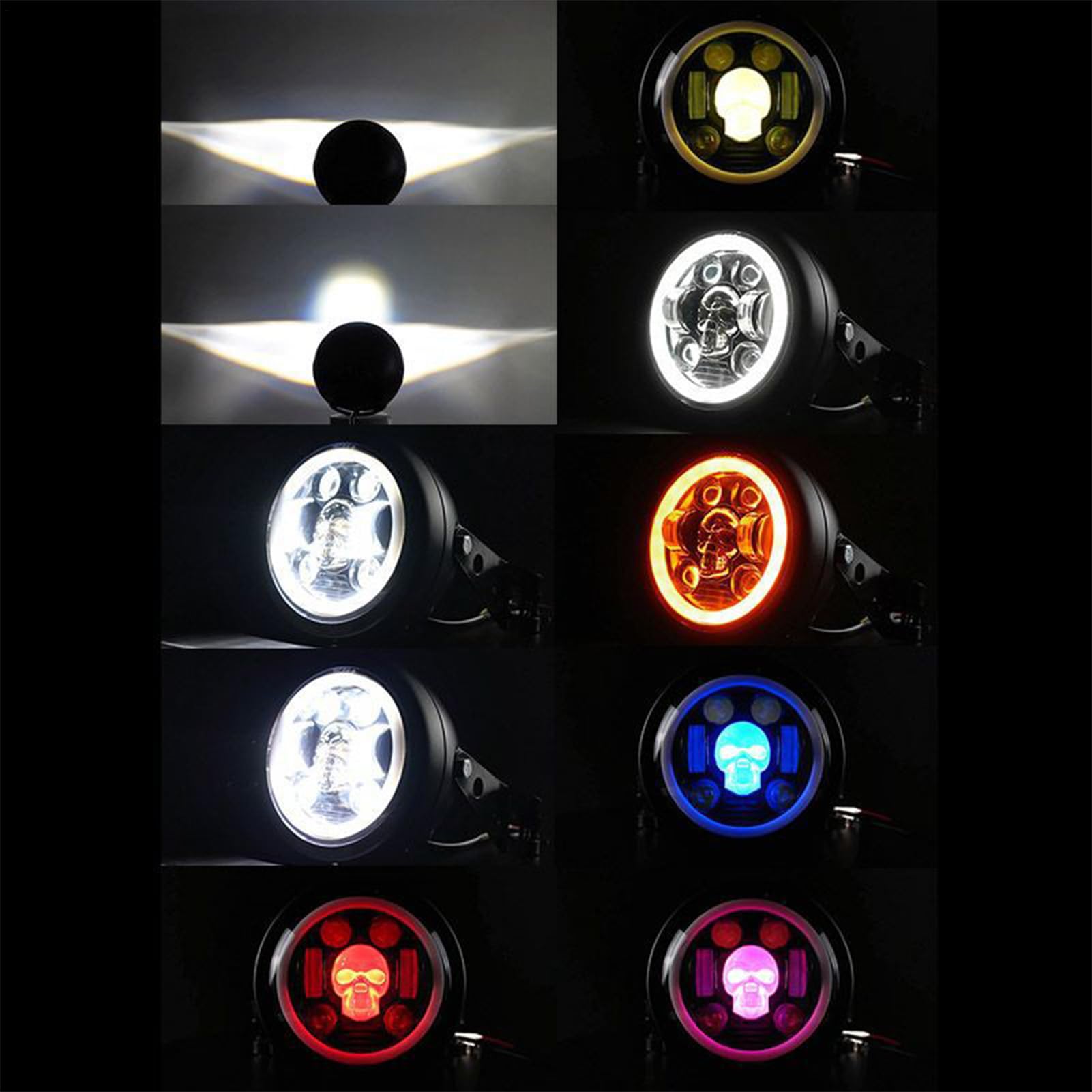 Reflektor LED do motocykli Kompatybilne części zamienne do reflektorów | Reflektor, dzięki czemu możesz bezpiecznie jeździć swoim motocyklem podczas podróży N