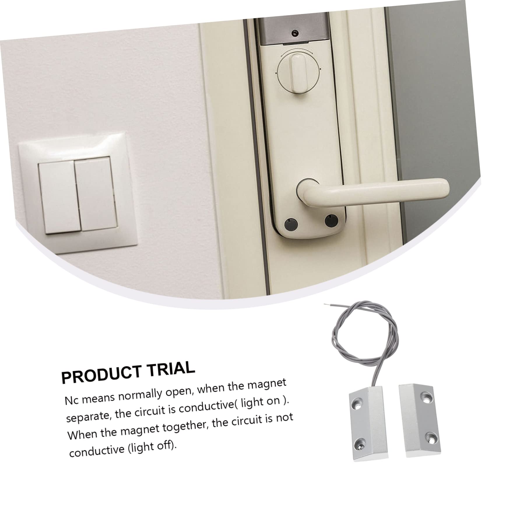 Uonlytech 3sets Allarme Magnetico Per Porte e Finestre Lega Di Zinco Sensore Per Porte Avvolgenti Con Funzione Di Allerta Per Garage e Negozi Installazione Facile e Sicura