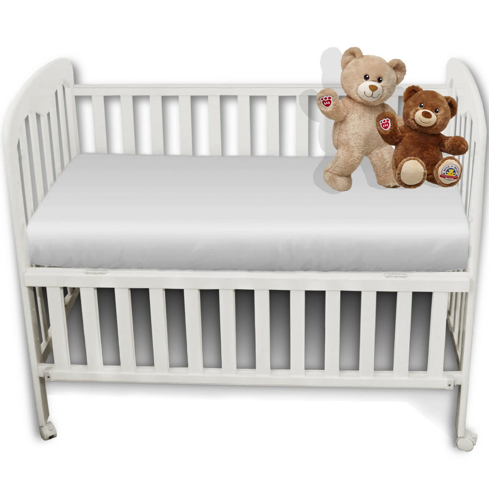 British Home Bedding White 2 Pack Cot Bed Anti-Allergy, Breathable, Easy Care Fitted Sheets For Babies, Toddlers And Nurseries (, Cot Bed - 70Cm X 140Cm)