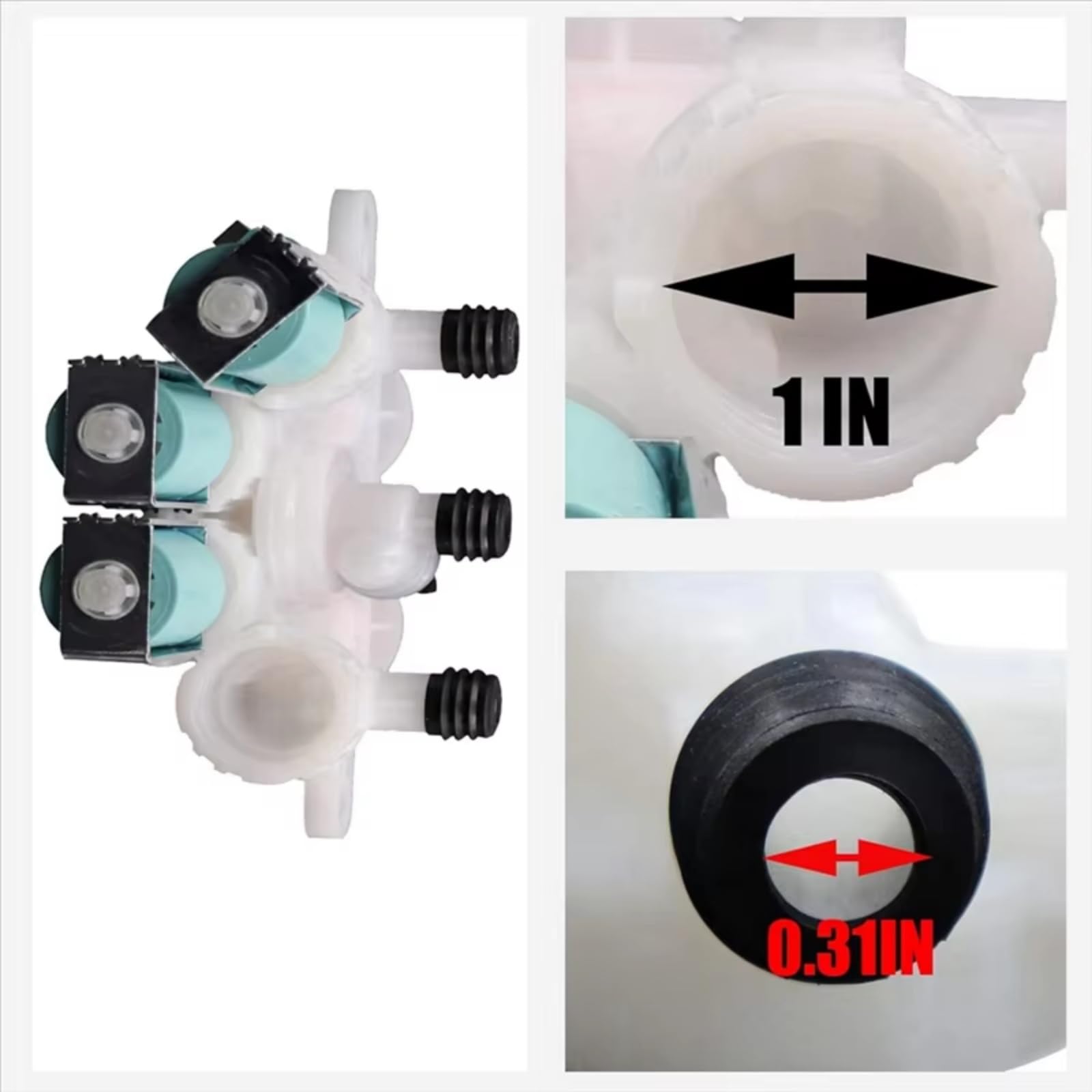 Electrovalvula Entrada Lavadora Para Hidromasaje Para KenMore Lavadora W10632527 W10758829 W10853296 W11096268-AA26 W11096268 W11220230 Válvula Entrada Agua