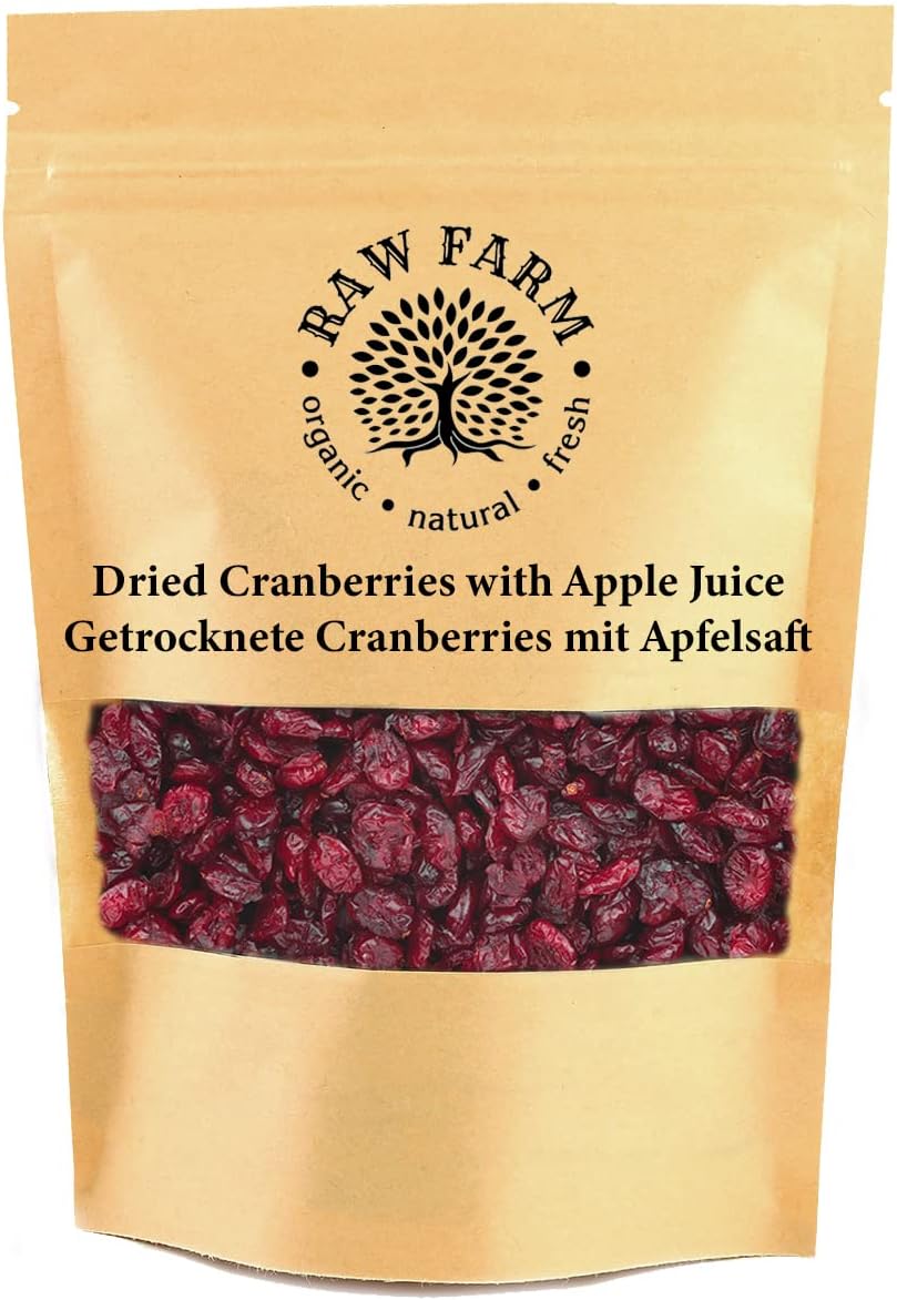 1 kg Dried Cranberries sweetened with Apple Juice, No added Sugar