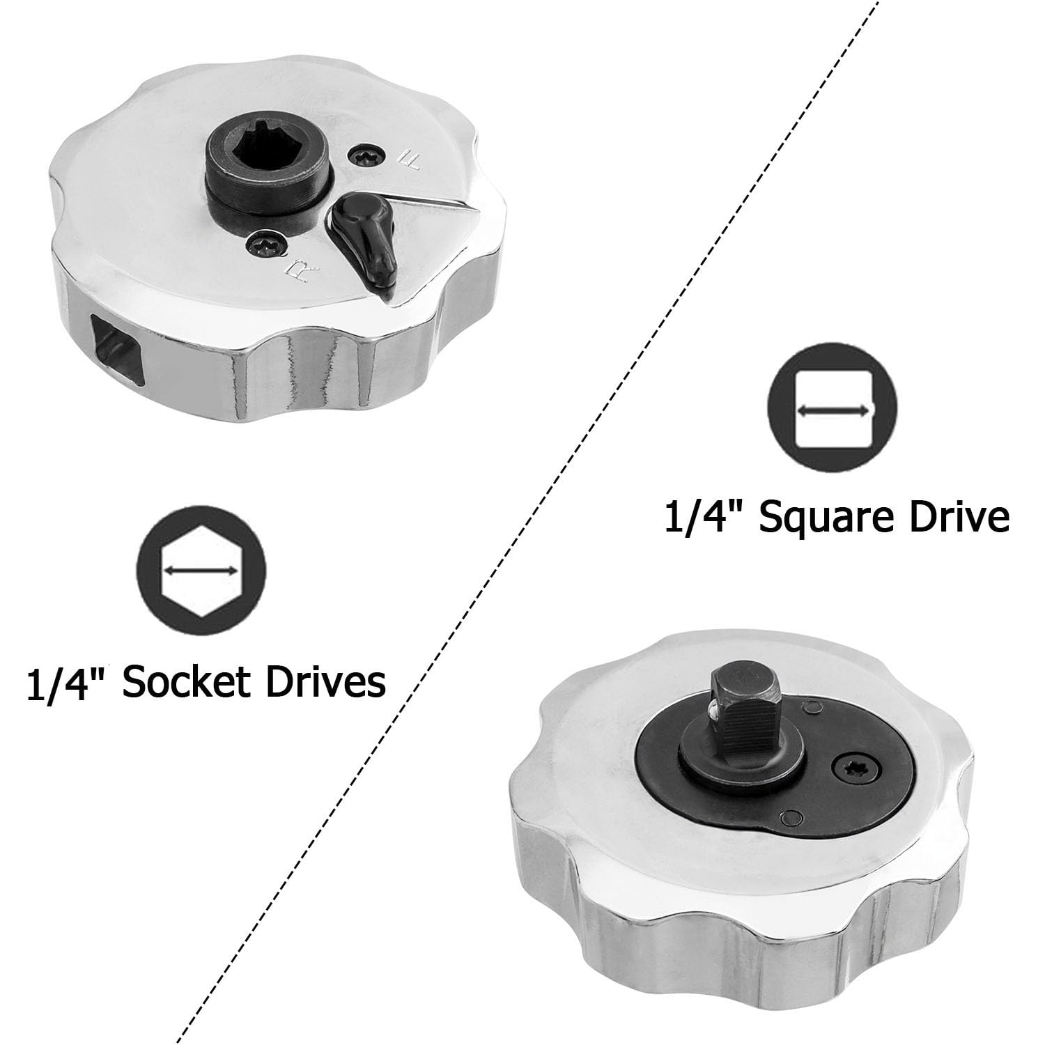 Bestgle 3 in 1 Mini Ratchet Socket Wrench, 1/4" Drive Finger Ratchet Reversible Palm Ratchet - Image 2