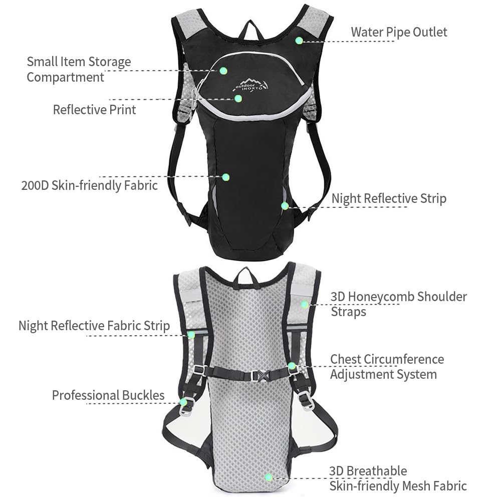 Sac d'hydratation en Nylon 5L, Sac à Dos d'eau pour Marathon en Plein air, Course à Pied, Cycle