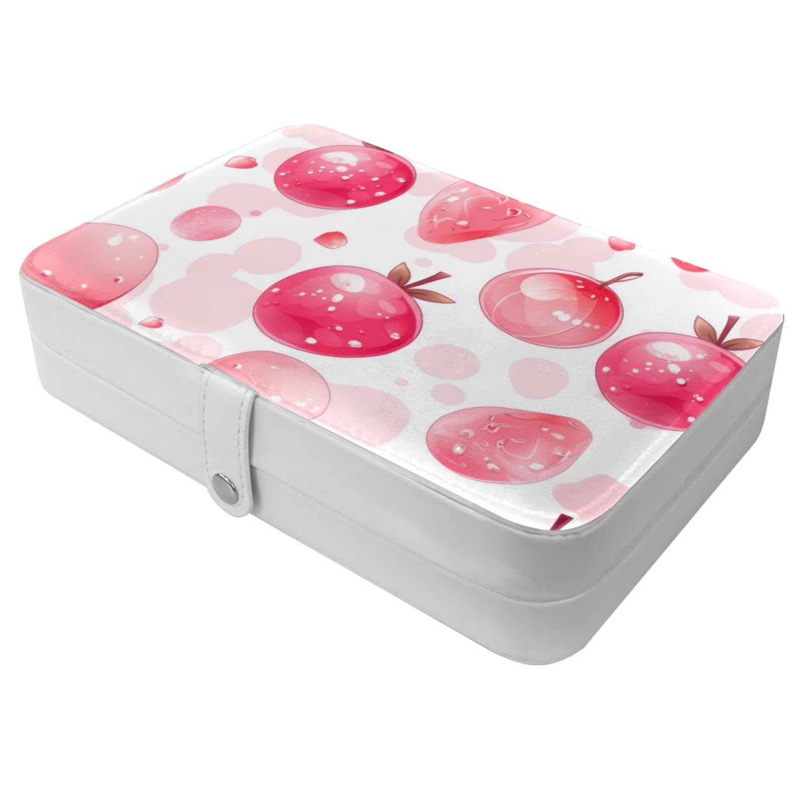 Cadeau de demoiselle d'honneur original : boîte à bijoux portable motif fruits roses