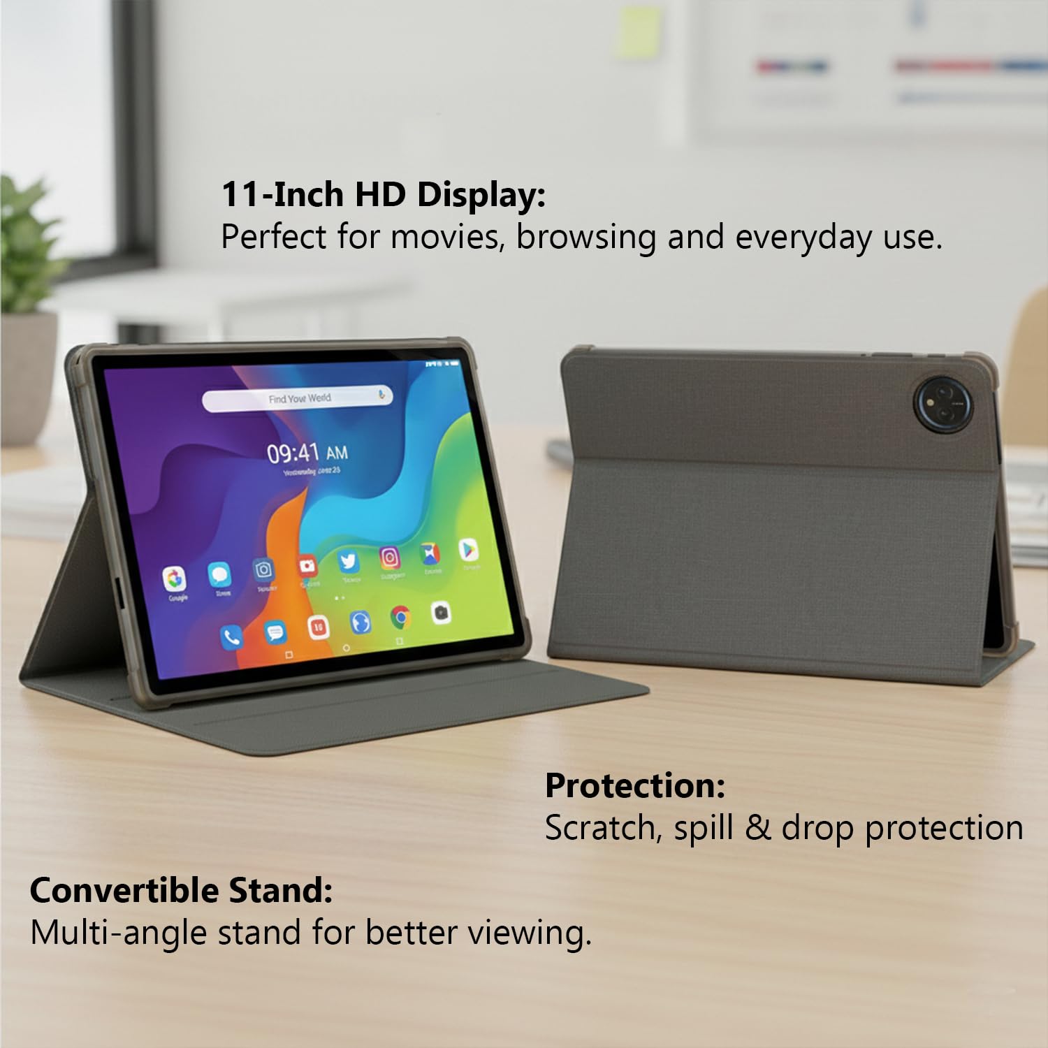 Amazon.com : tabtoday 11 inch Tablet with Case, Android 14, Octa