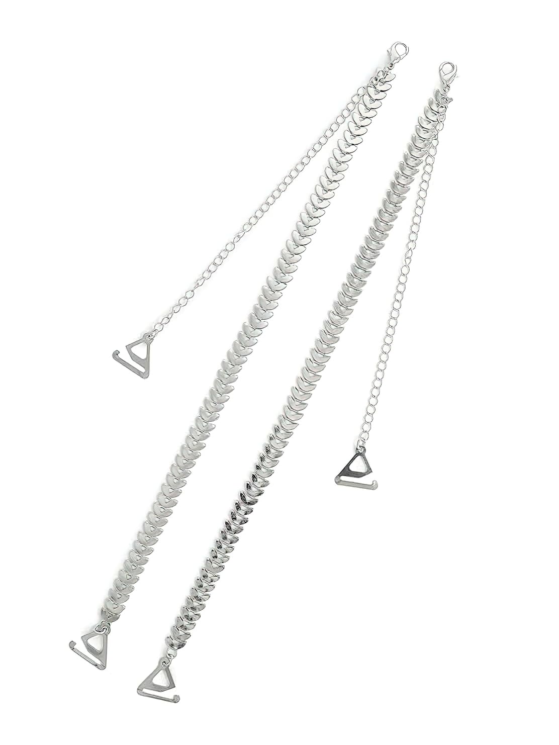 rvm jewels 1 Pair Fancy Silver Chain Bra Straps Leaves Decorative Adjustable Designer Shoulder Strap for Wedding Party Gowns Women-picture-47