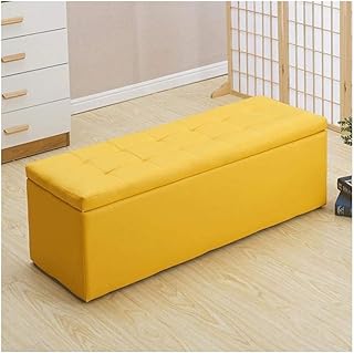 RKRCXH Sitzbank Mit Stauraum Truhe Mit Deckel Aufbewahrungshocker, Faltbarer Polsterhocker Mit Aufbewahrung, Moderner Sitz...
