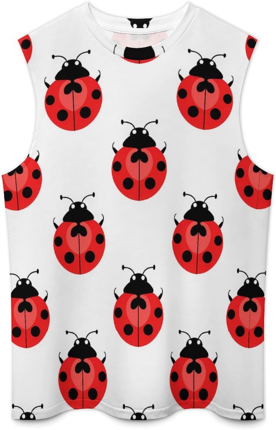 Ladybugs Men Summer Sleeveless Crew Neck Top 5XL