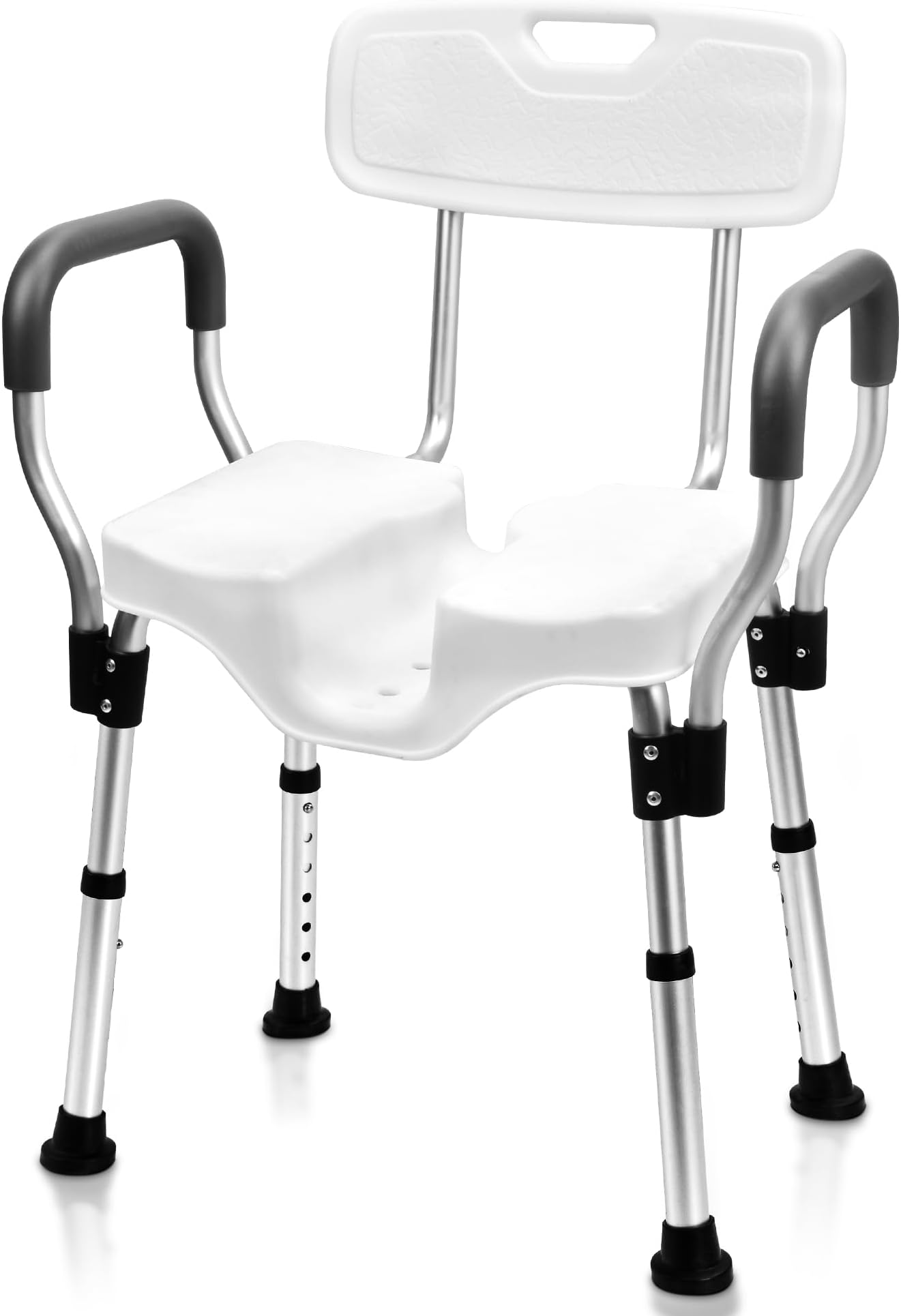 SangoheShower Chair - Shower Chair for Inside Shower - U-Shape Seat Heavy Duty Shower Chair - Shower Chair with Arms for Handicap - Wide Shower Seats for Elderly - Shower Chair for Bathtub, 796E