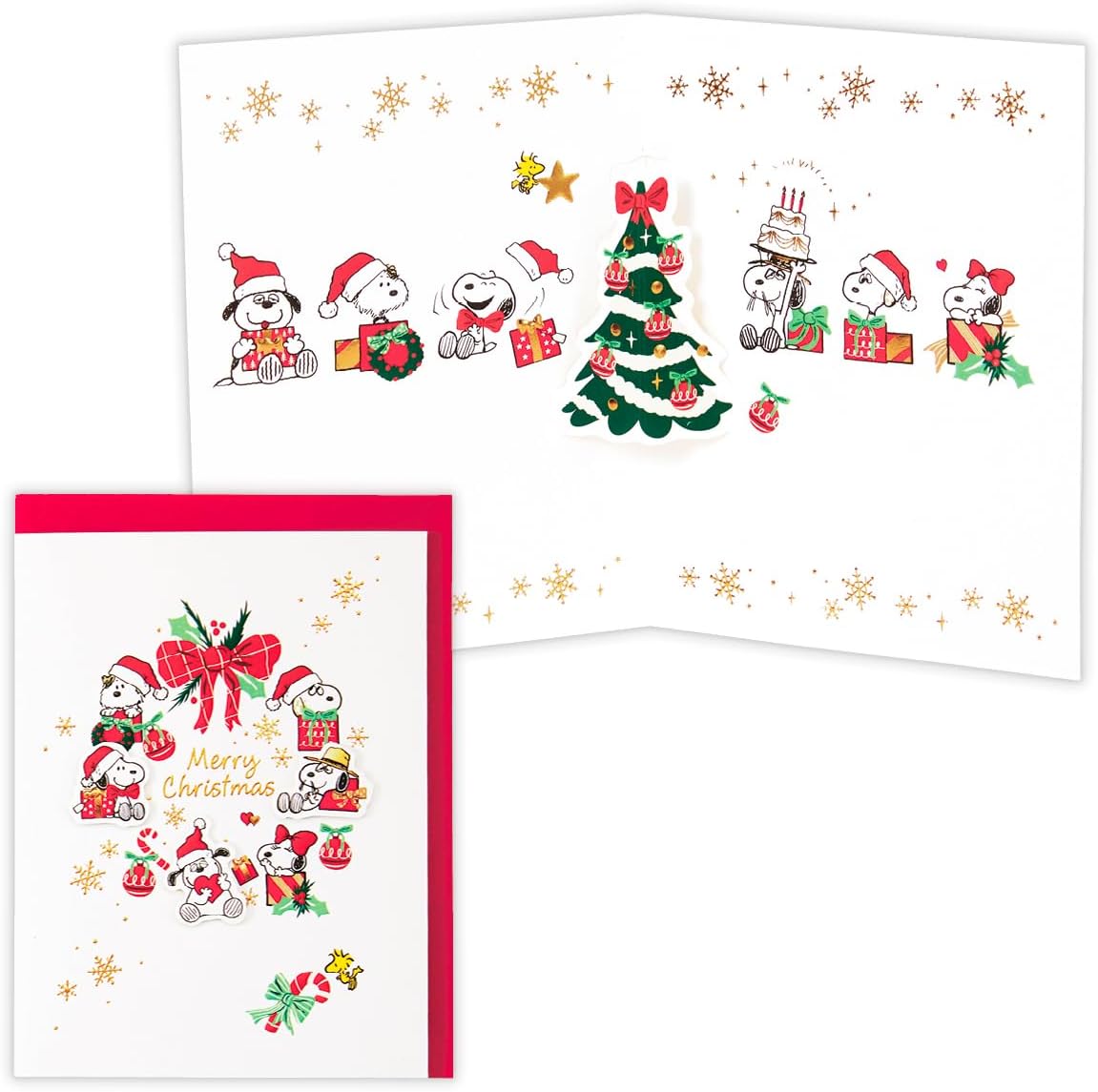 Hallmark Snoopy Greeting Card Christmas Card Brothers Wreath 846763