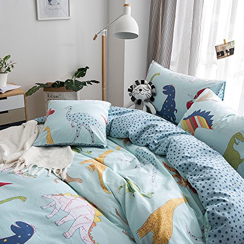 Merryfeel Dinosaur Duvet Cover Set,100% Cotton Dinosaur Print Duvet Cover Set For Kids Bedding - Full #TOP3