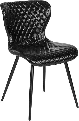 Flash Furniture Bristol - Silla tapizada contemporánea en vinilo negro