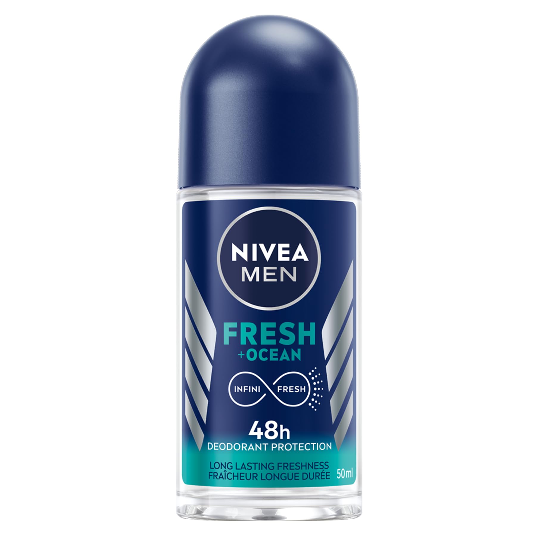 2 x NIVEA MEN Fresh Ocean Aluminum Free Roll-On Deodorant for Men