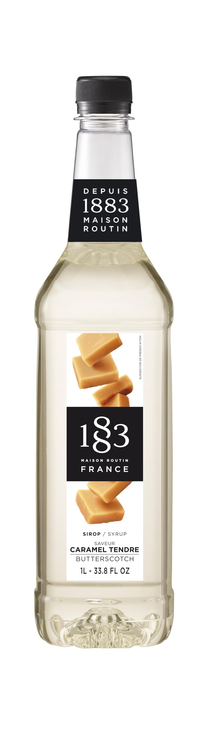 1883 Maison Routin Premium Butterscotch Syrup – Caramelised Dessert Flavour for Coffee, Hot Chocolate & Cocktails – Vegan-Friendly, No Preservatives – 1L PET Bottle