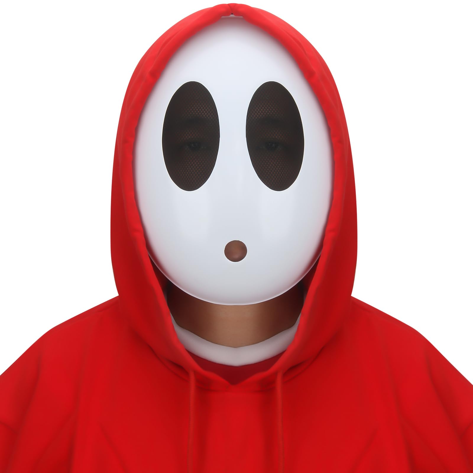 Funhoo Jumpman - Máscara blanca de plástico para Halloween, máscara de cara completa, accesorio de disfraz, accesorios de cosplay para adultos unisex