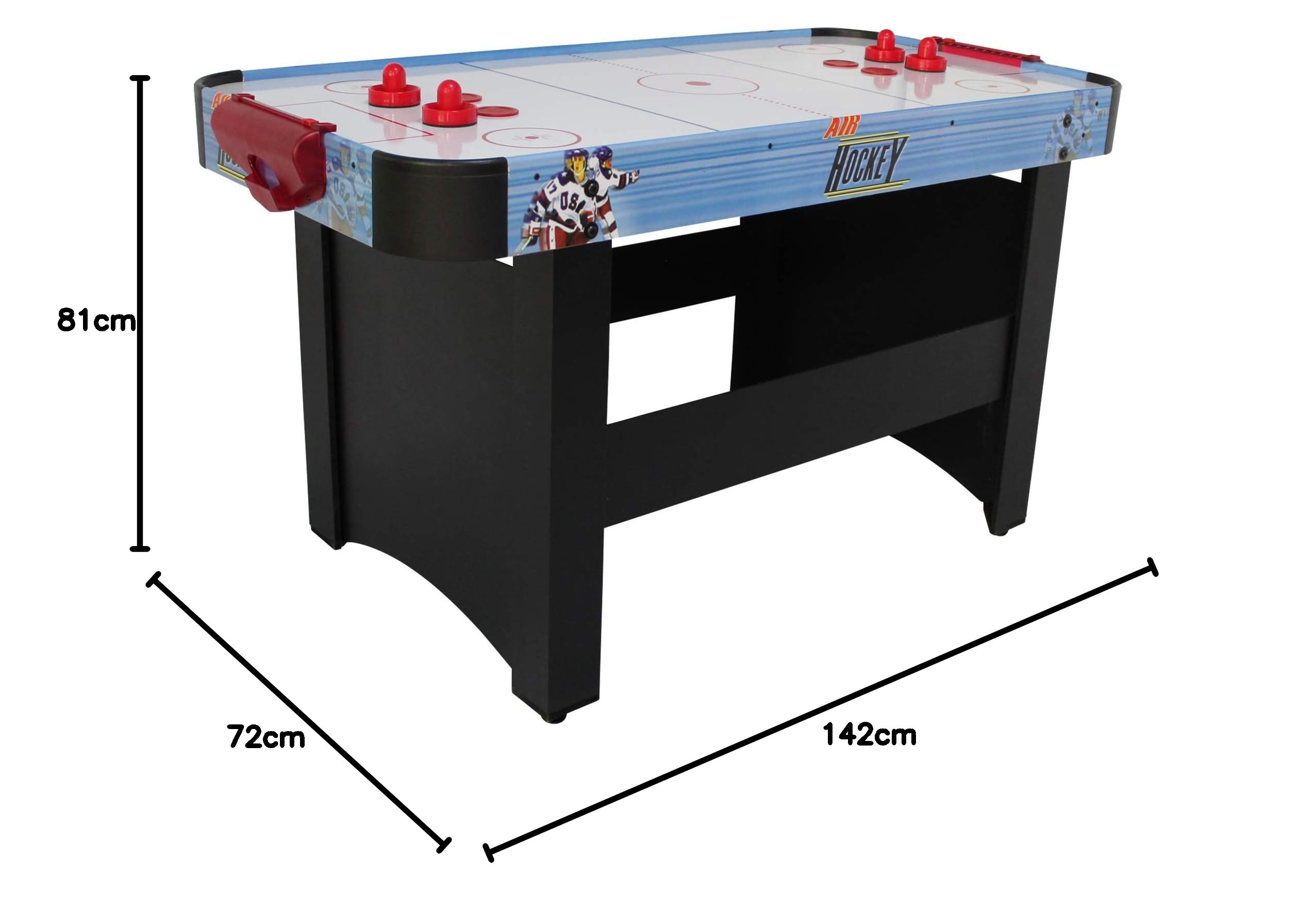 Table de Air-Hockey avec Système D'air Pulsé, Bleu/Noir