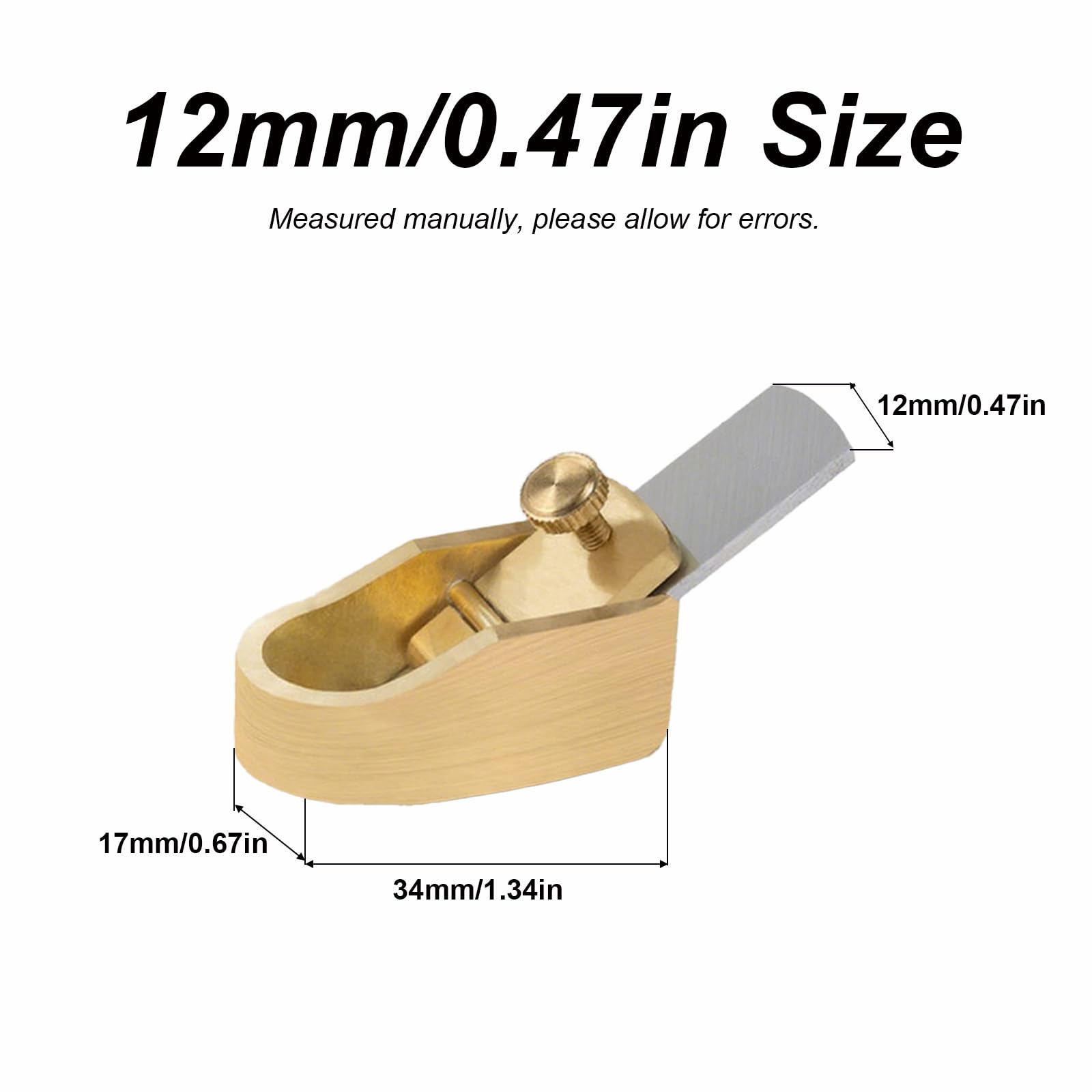 Daumenhobel für Violine, Holzhobel, Handwerkzeug, korrosionsbeständig, Messing, Daumenhobel, flexible Bedienung für Heimwerker, Violine, Viola, Cello, Holzinstrument (12 mm)