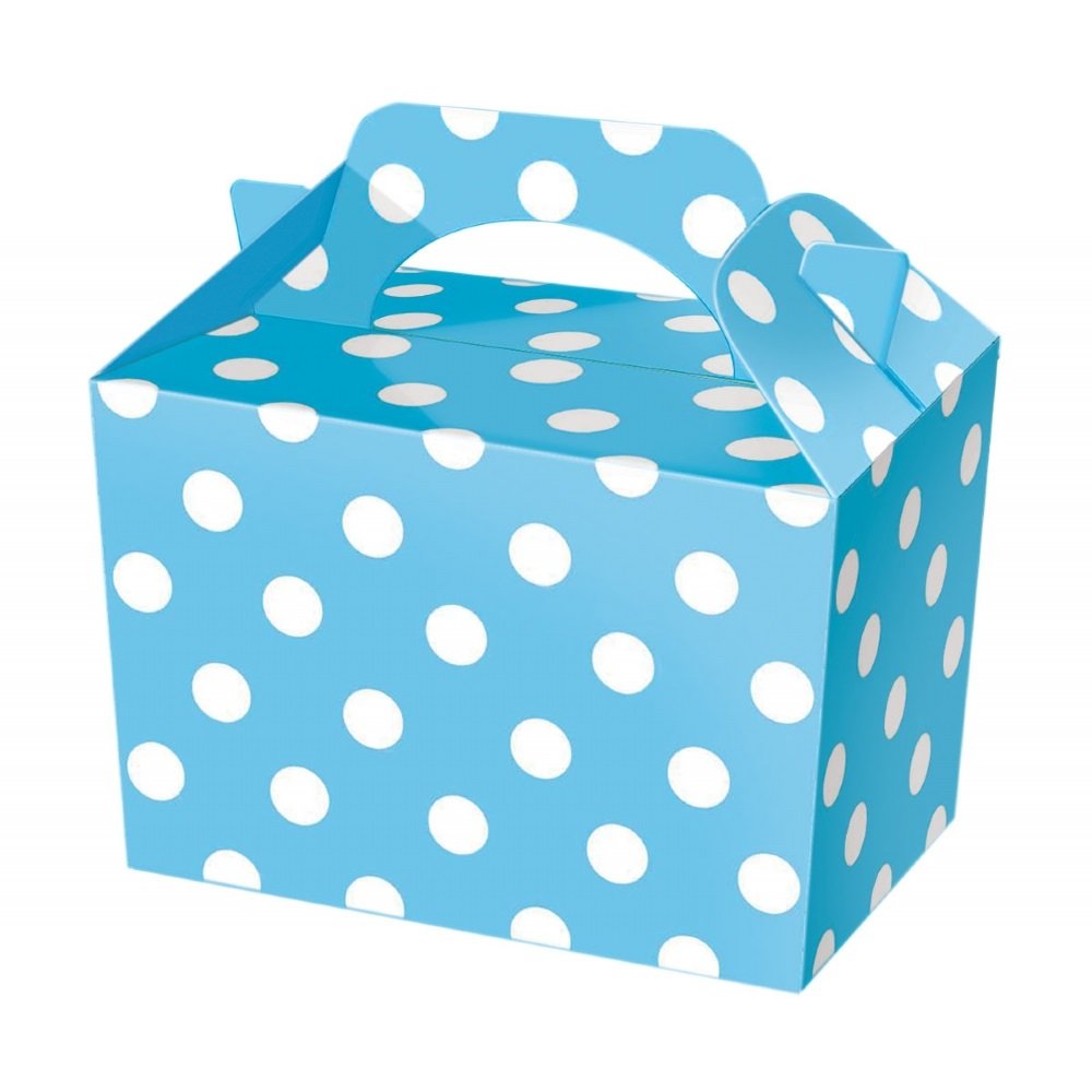 Mustbebonkers Blue 20 Spotty Food Boxes - Fun Picnic Lunch Box - Wedding Favour/Baby Shower Party (Blue)