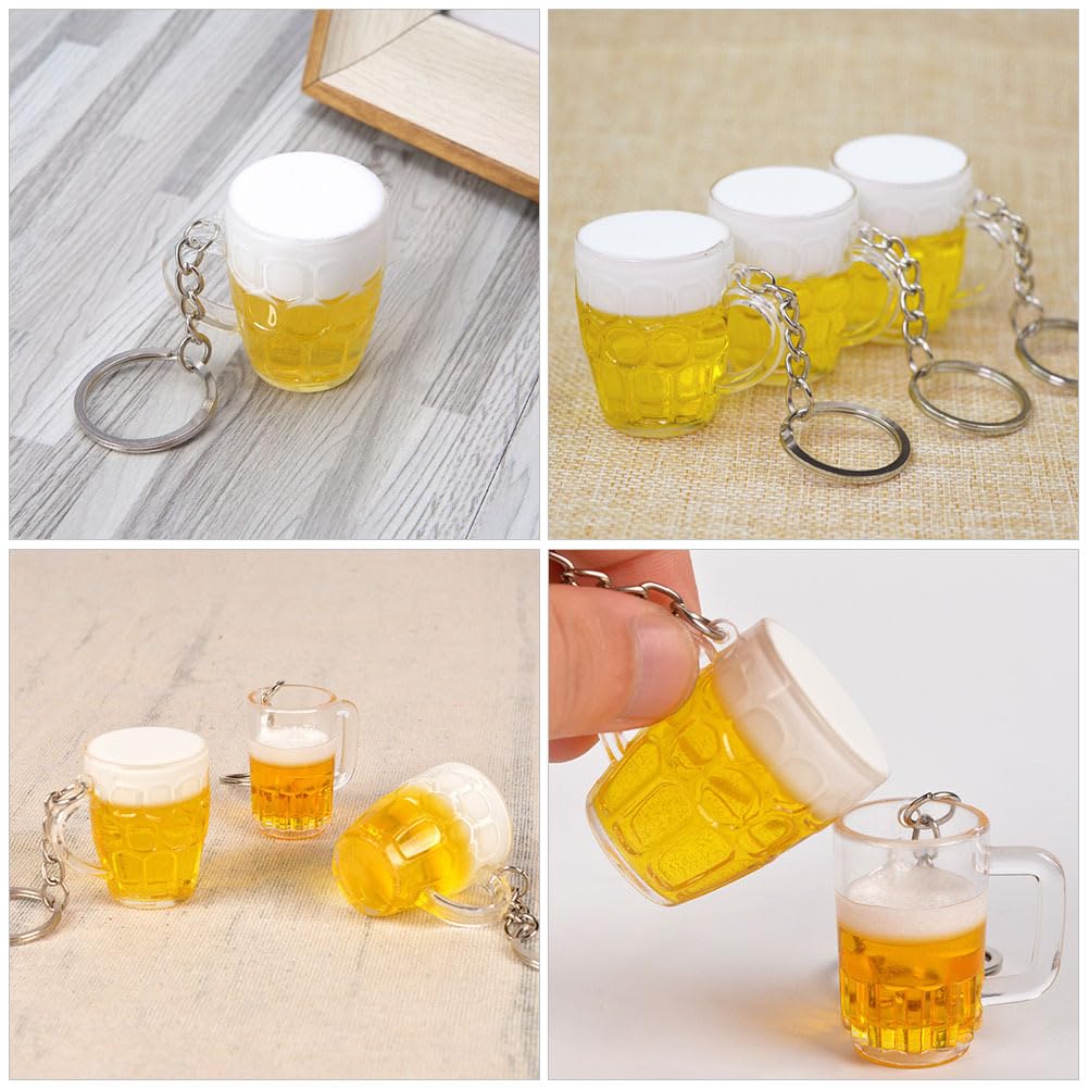 CALLARON 4 portachiavi per boccale di birra, modello auto, accessorio per zaino, portachiavi per borsa, borsa per auto, ornamenti da appendere, bicchiere per vino