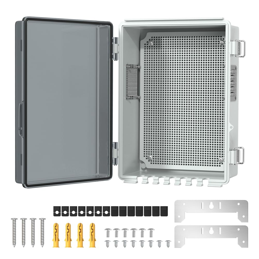 Wisyurt Outdoor Plastic Waterproof Distribution Box with U-Shaped Hole Outdoor Hinge Power Box Outdoor Waterproof Junction Box