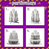 Vista 3 de Soporte de 3 niveles para cupcakes de Halloween, castillo de Halloween, soporte redondo de cartón, torre de postre, torre de árbol de postre