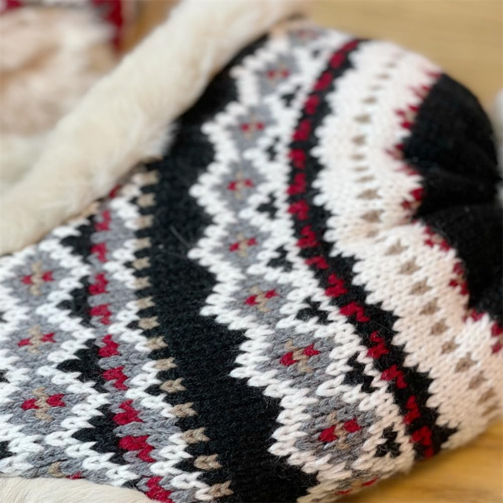 Czapki dla kobiet kobiety zimowa czapka beanie gruba podszewka ciepła klapka na uszy czapka traperska pompon żakardowa dzianinowa na zewnątrz narciarska czapka śnieżna