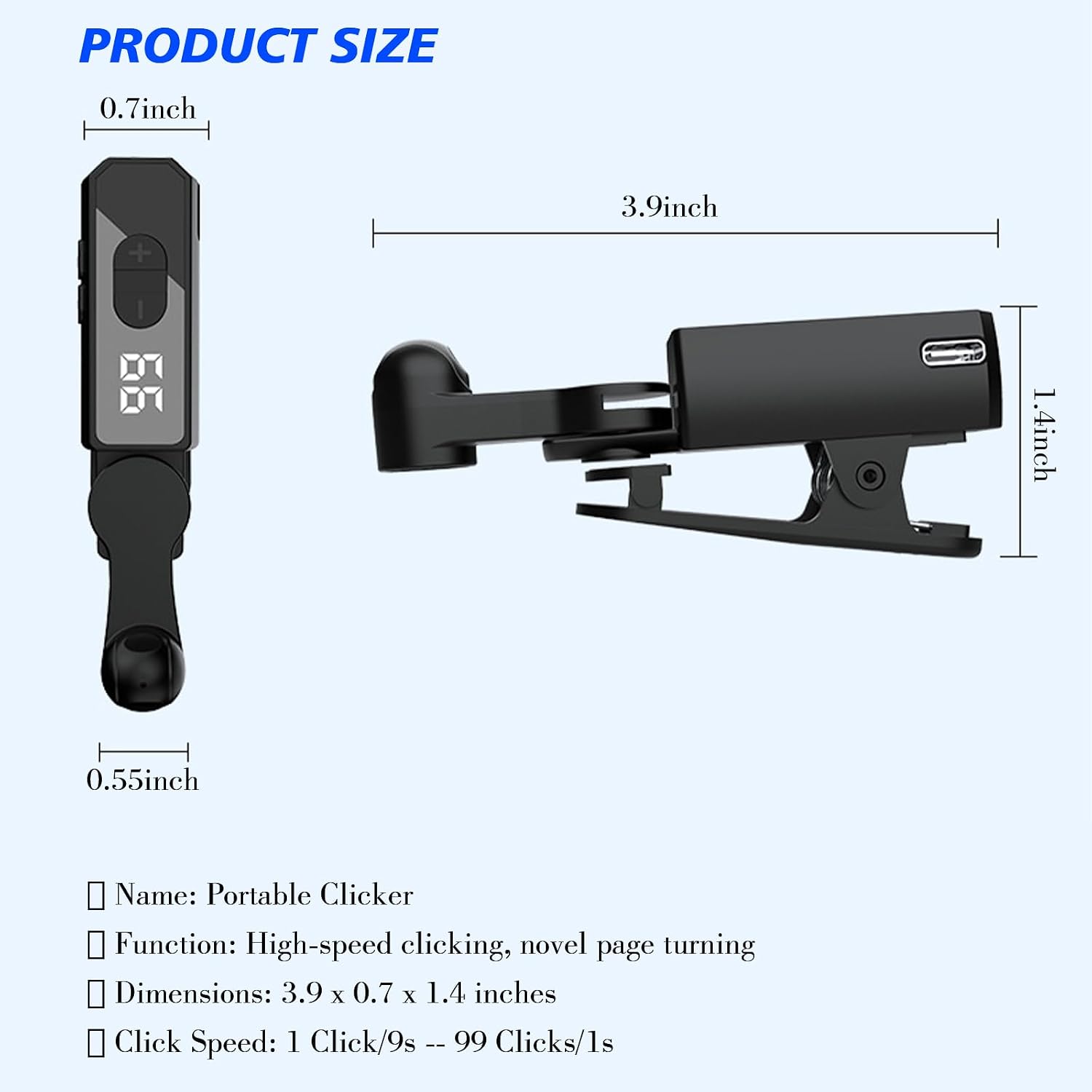 Auto Clicker Tapper,Portable Clicker for Tiktok iPhone iPad Android Smartphone,Rechargeable Cordless Wriless Clicker – 107 Adjustable Speed,Screen Auto Tapper for Live Stream Likes, Games (Pink)