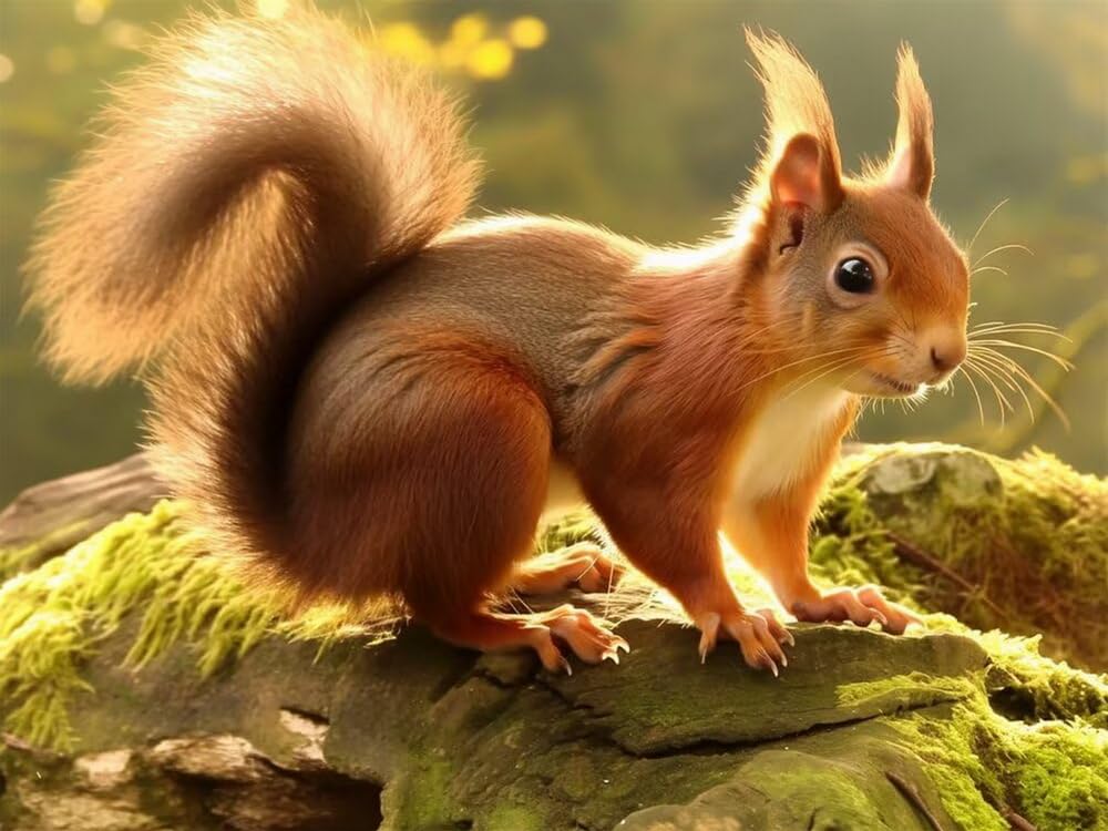 Brennora Stamped Cross Stitch Kits for Adults Squirrel 11CT Counted Cross-Stitch Embroidery Patterns Beginners Home Decor 16x20 inch