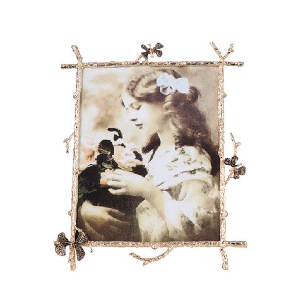 Cadre photo papillon doré 10 pouces pour décoration de table basse rustique chic