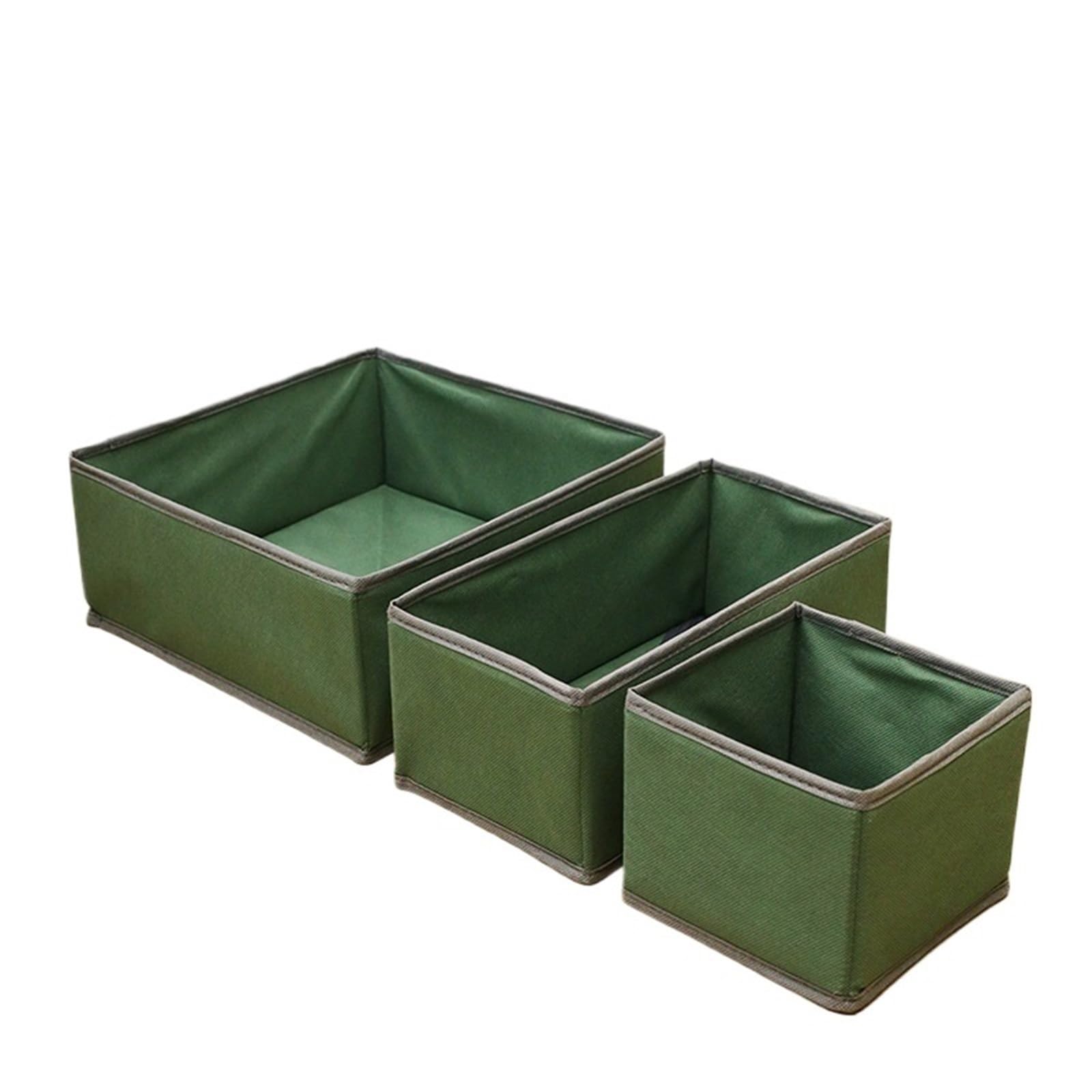 ZHSOAO 3 Pcs Underwear Bra Socks Cabinet Drawer Organizer T-Shirt Storage Basket Wardrobe Organizers Clothes Box for Bras, Socks, Underwear(Green)
