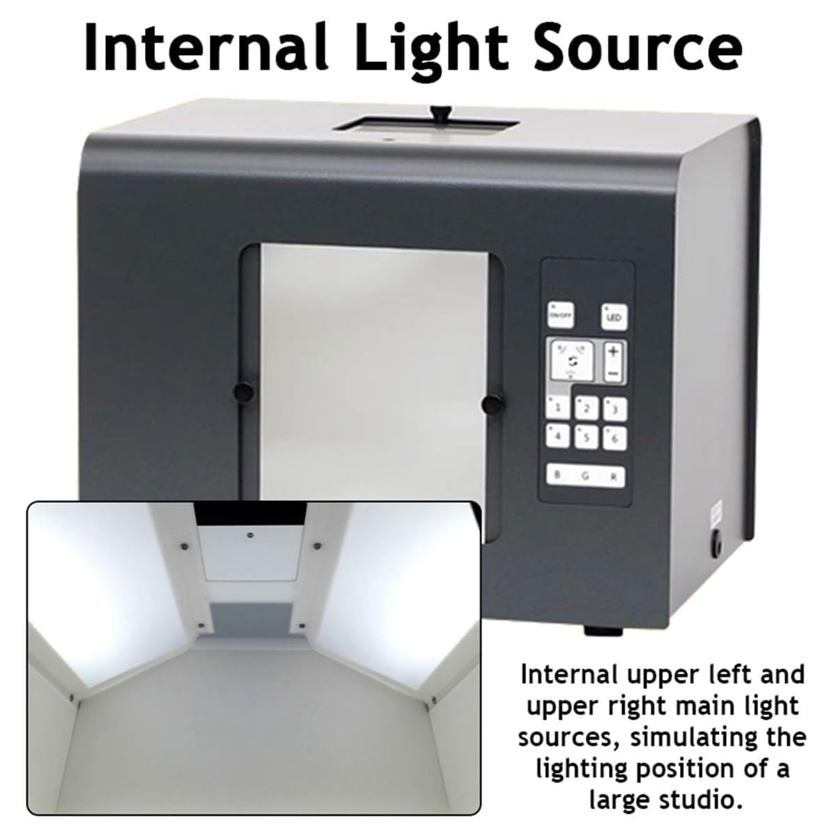 Fotograficzna Lampa Studyjna Light Box, 5500K Regulowany Softbox z 6 trybami światła i uchwytem na aparat (Aparat nie wchodzi w skład zestawu) (35x28x28cm)