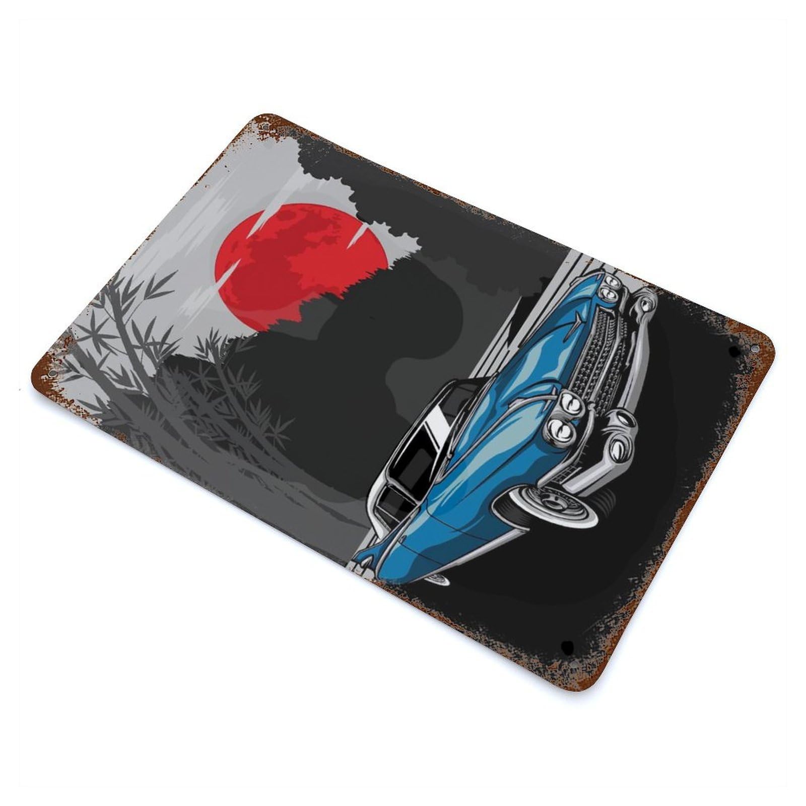 Vintage Car Rustic Tin Plaque 11.8"x7.9", Novelty Wall Decor for Garage, Pub Or Kitchen