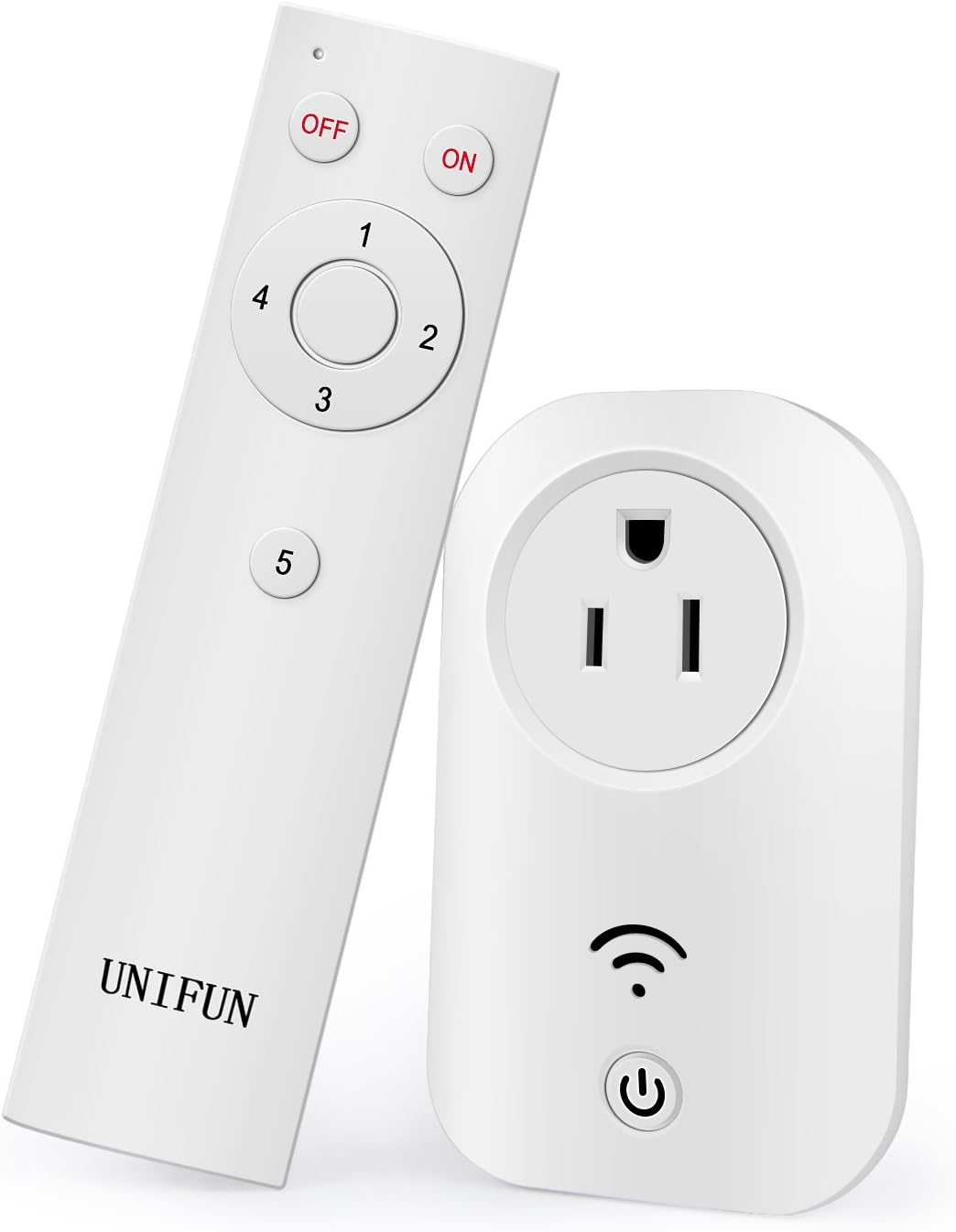 UNIFUN Wireless Remote Control Socket Electrical Outlet Switch Smart Timer Outlet for Grow Lights, Wireless Remote Plant Light Switch, White(Max:110V/6A=660W)