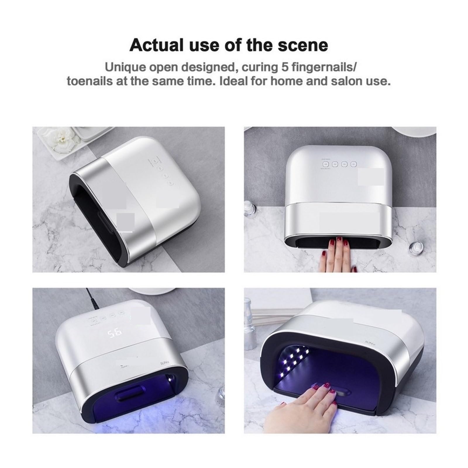 Lampa UV do Paznokci, Lampa LED UV do paznokci do suszarki do paznokci 48W Lampa UV do lakieru żelowego Utwardzanie paznokci UV z czujnikiem ruchu Wyświetlacz LCD Suche paznokcie,Dla domu i salonu pa