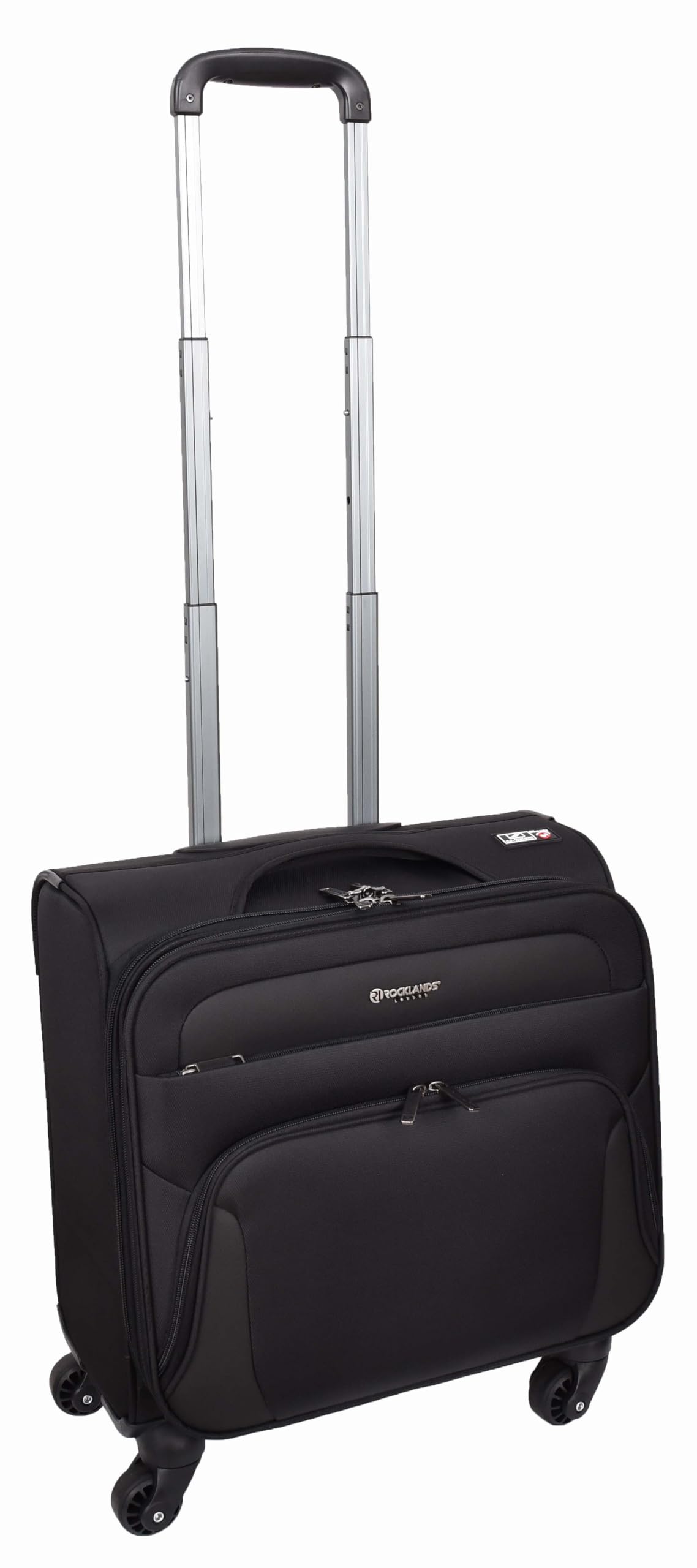 A1 FASHION GOODS Valise à roulettes 4 roulettes pour ordinateur portable, documents, vêtements, sac de voyage d'affaires, navette, Noir, Carry-on 18"