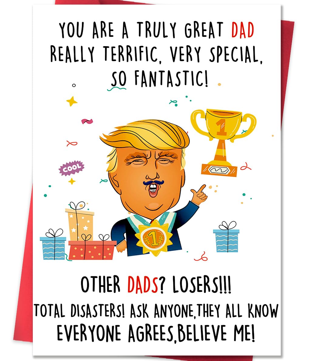 ACHICGIRL Funny Fathers Day Card Gifts from Daughter Son, Humor Fathers Day Cards Gifts for Dad, Joke Dad Birthday Greeting Cards