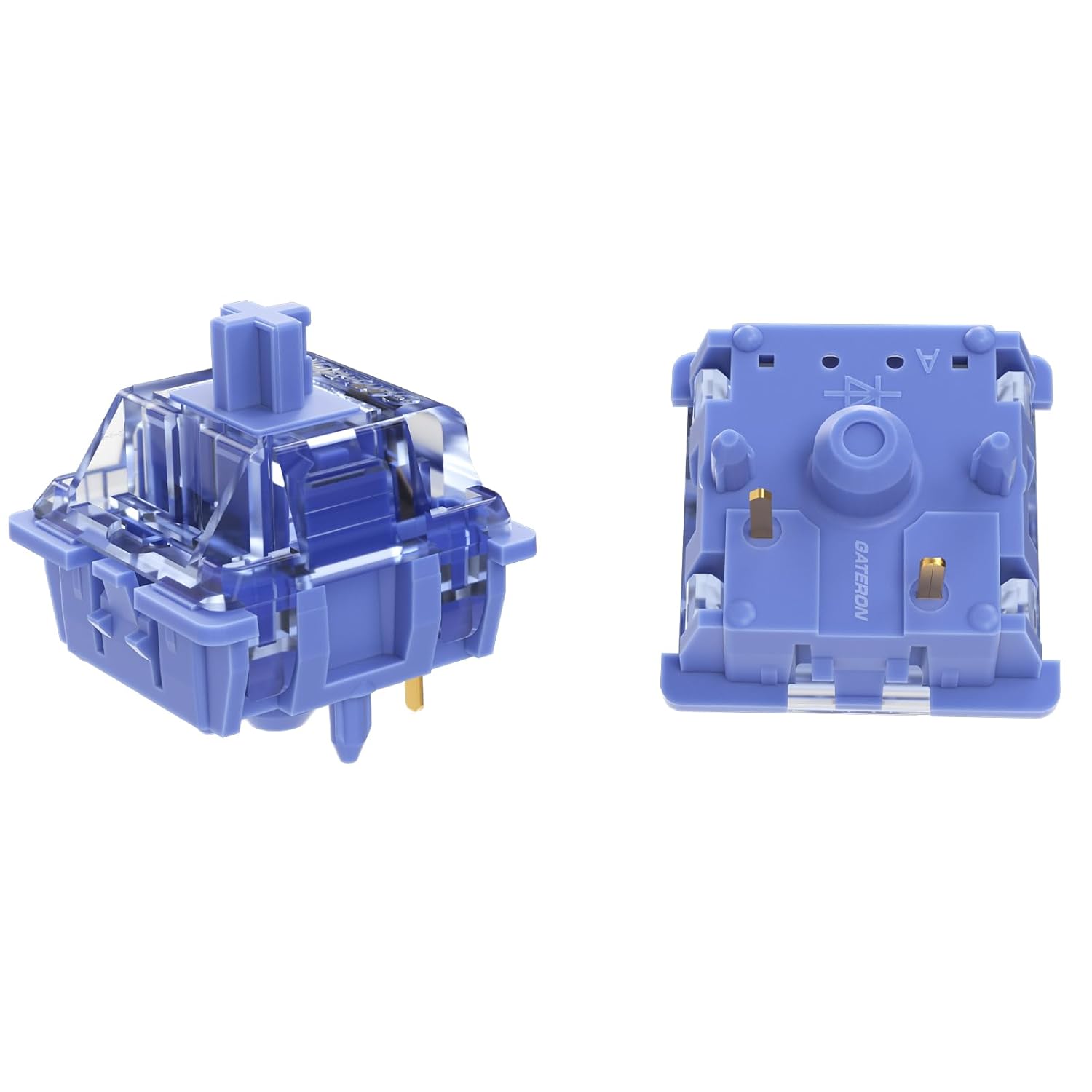 GATERON CJ Keyboard Switches, China Joy Light Dark Blue Purple Custom 5 Pin Through-Hole LED Linear Key Switches (35 PCS) (Light Blue Purple)