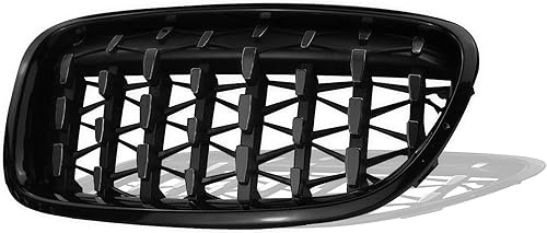 Miniatura 7 de Rejilla F10, parrilla frontal de repuesto compatible con BMW Serie 5 F10 F11 F18 2010-2016 (Gypsophila negro brillante)
