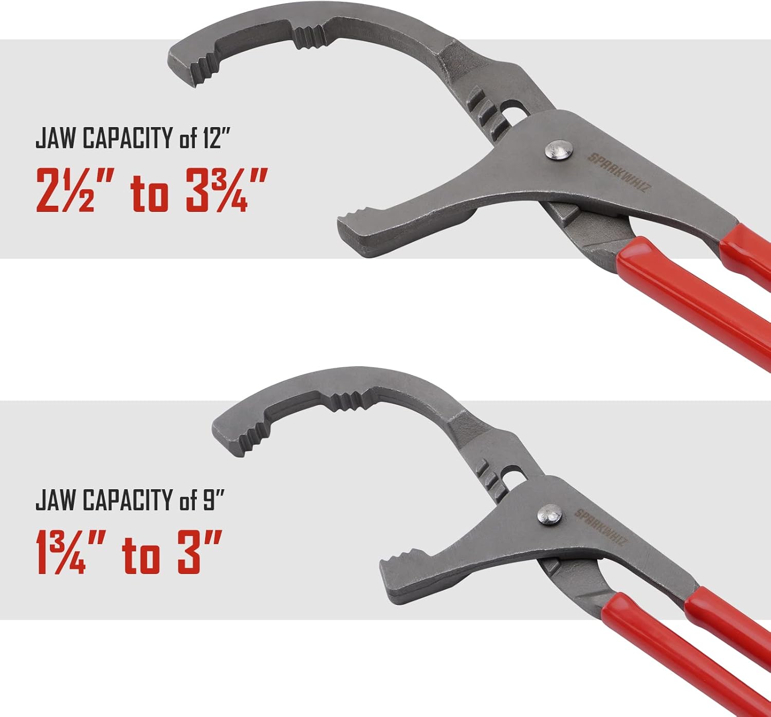 SPARKWHIZ Oil Filter Wrench Set, Oil Filter Removal Tool 2-3/4" - 5-1/4", 9" & 12" Adjustable Oil Filter Pliers, Adjustable 3-Jaw Oil Filter Wrench, 7pcs
