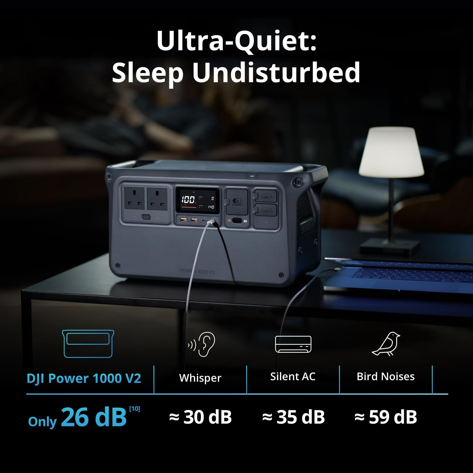 DJI Power 1000 V2 Portable Power Station, 1024Wh LFP Battery, Compact Size, 2600W Stable Output, 0-80% Recharge in 37 Mins, Electric Generator for Home, Camping, RVs, Off-Grid — view 6
