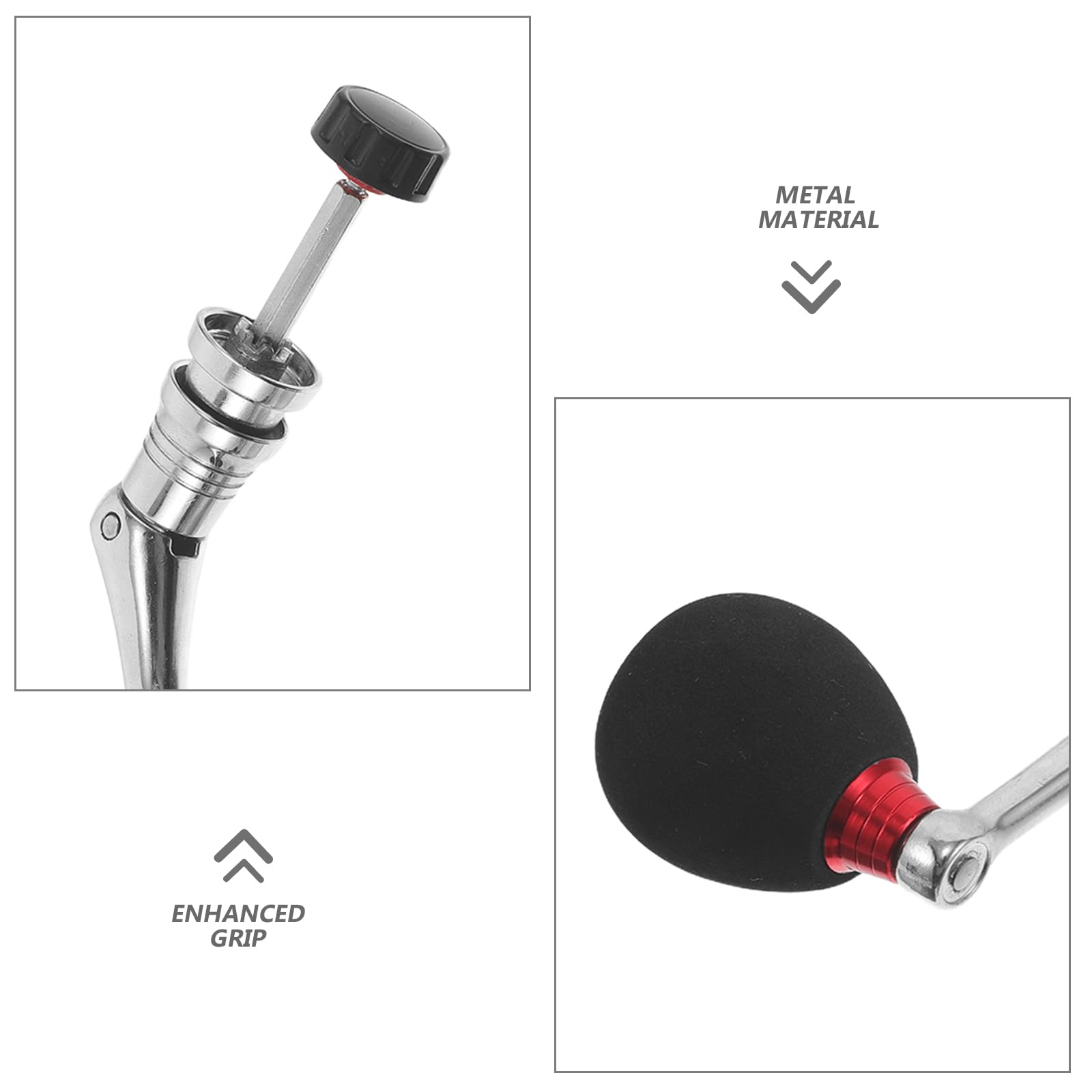 NOLITOY Mango de Manivela para Carrete de Pesca 2000-3000 Metal Rojo Mediano con Empuñadura Eva 2 Piezas Repuesto para Carretes Giratorios Uso Deportivo Pesca al Aire Libre