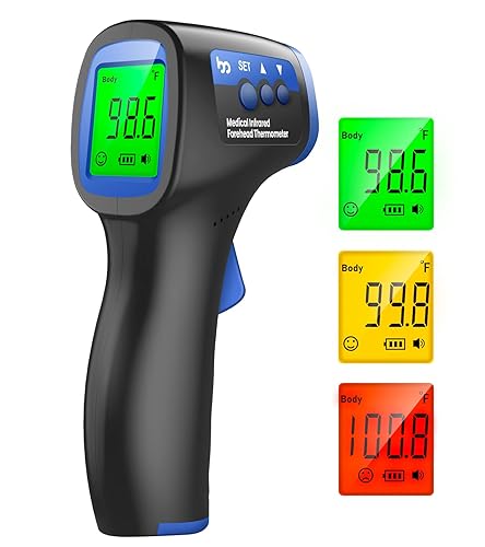 Miniatura 1 de Femometer Termómetros para bebés, termómetro de frente para adultos y niños, termómetro digital infrarrojo con alarma de fiebre y función de