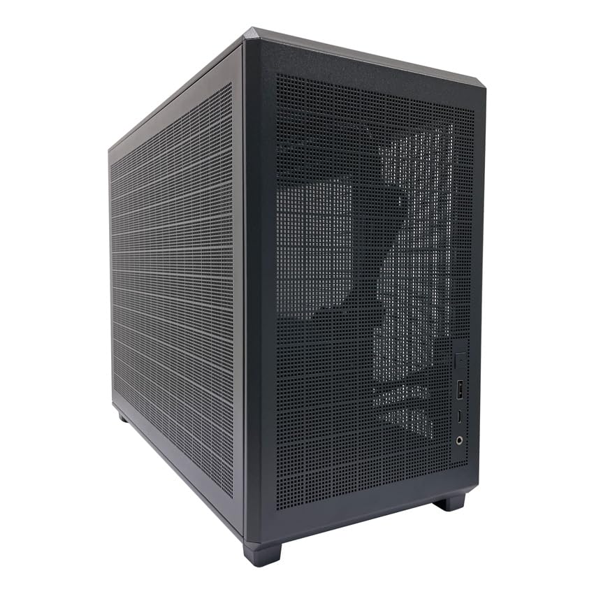 LC-Power Gaming 718MB Cuboid Case PC | Torre Micro-ATX con flusso d'aria Push & Pull Airflow, design a rete perimetrale | USB-C (Gen. 3.2) | Spazio per ventole 5X 120 mm | Pannelli laterali senza